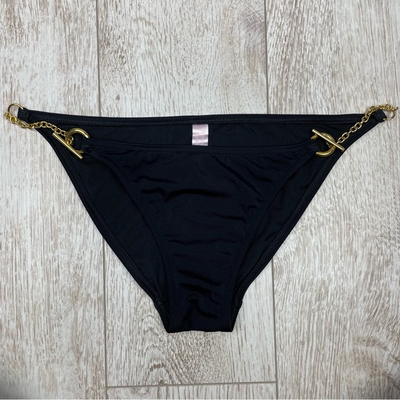 Victoria’s Secret S small black bikini set with gold chain - Picture 2 of 5